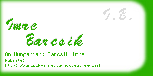 imre barcsik business card